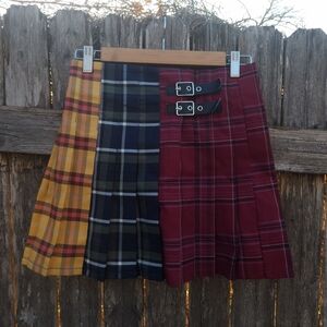 Plaid Tri Colored Mini Skirt